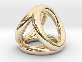 Scarf buckle triple ring with diameter 25mm in 14K Yellow Gold