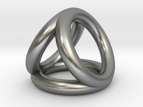 Scarf buckle triple ring with diameter 25mm in Natural Silver