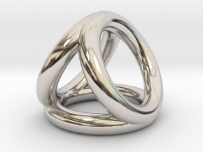 Scarf buckle triple ring with diameter 25mm in Platinum