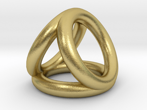 Scarf buckle triple ring with diameter 25mm in Natural Brass