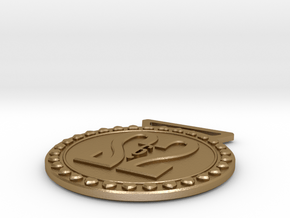 26.2 Marathon Medal  in Polished Gold Steel