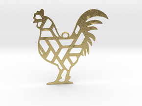 Year Of The Rooster Charm in Natural Brass