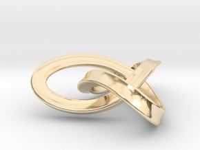 Trefoil mobius knot in 14K Yellow Gold: Small