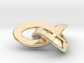 Trefoil mobius knot in 14k Gold Plated Brass: Medium