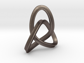 Trefoil mobius knot in Polished Bronzed-Silver Steel: Small