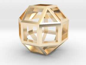 18mm lawal skeletal rhombicuboctahedron gmtrx 1 in 14k Gold Plated Brass