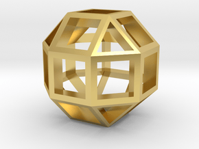 18mm lawal skeletal rhombicuboctahedron gmtrx 1 in Polished Brass