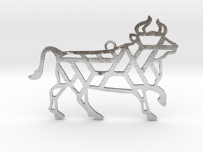Year Of The Ox Charm in Natural Silver