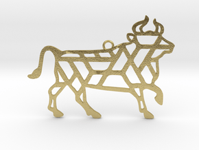 Year Of The Ox Charm in Natural Brass