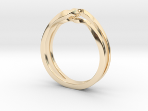 Twist Interlock Ring_C in 14k Gold Plated Brass: 5 / 49