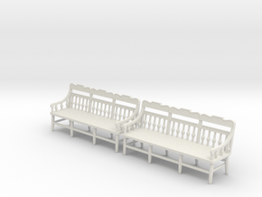Wood Bench 03. 1:43 Scale in White Natural Versatile Plastic