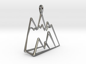 chic minimalist geometric mountain necklace charm in Polished Silver: Small