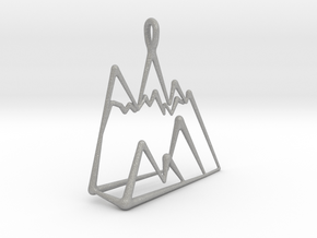 chic minimalist geometric mountain necklace charm in Aluminum: Small