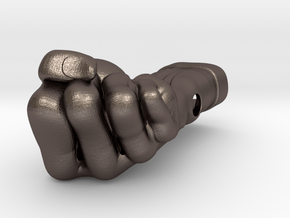 Anger Fist (Side holes) in Polished Bronzed-Silver Steel