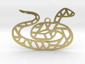 Year Of The Snake Charm in Natural Brass