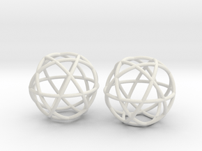 Penta Sphere pair, .6" diam in White Natural Versatile Plastic