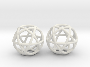 Penta Sphere 2 beads in White Natural Versatile Plastic