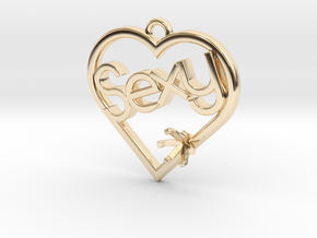 Heart Pendant "Sexy" (Offset 4.28mm) in 14K Yellow Gold