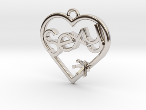 Heart Pendant "Sexy" (Offset 4.28mm) in Platinum