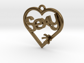Heart Pendant "Sexy" (Offset 4.28mm) in Natural Bronze