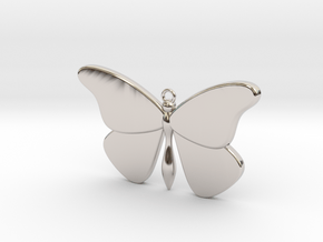 Single Butterfly Pendant (large) in Platinum