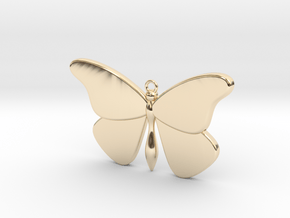 Single Butterfly Pendant (large) in 14K Yellow Gold