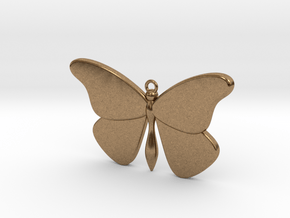 Single Butterfly Pendant (large) in Natural Brass