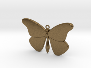 Single Butterfly Pendant (large) in Natural Bronze