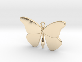 Single Butterfly Pendant (medium) in 14K Yellow Gold