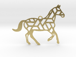 Year Of The Horse Charm in Natural Brass