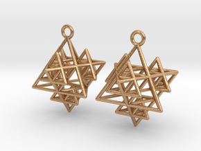 Koch Tetrahedron Earrings in Natural Bronze