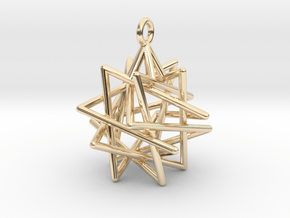 Tetrahedron Compound Pendant in 14k Gold Plated Brass