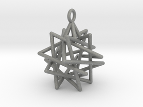 Tetrahedron Compound Pendant in Gray PA12