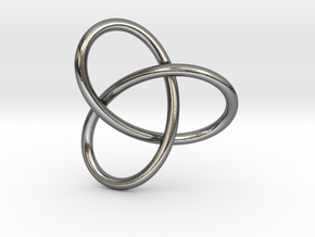 Trefoil Knot Pendant in Polished Silver