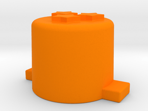 Three star button in Orange Processed Versatile Plastic