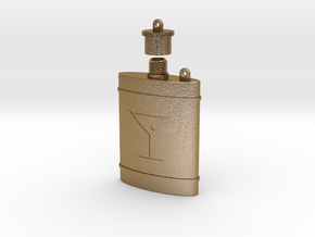 (Decorative) Pocket Flask in Polished Gold Steel