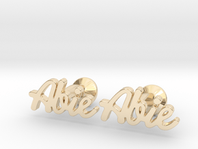 Custom Name Cufflinks - "Abie" in 14K Yellow Gold