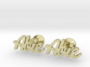 Custom Name Cufflinks - "Abie" in 18k Gold Plated Brass