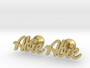 Custom Name Cufflinks - "Abie" in Natural Brass
