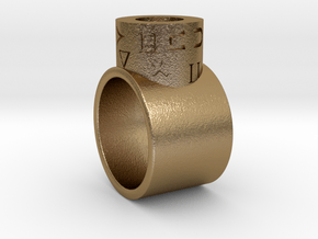 Snoke ring  in Polished Gold Steel: 11 / 64