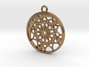 Moon, Stars and Dream Catcher Pendant in Natural Brass