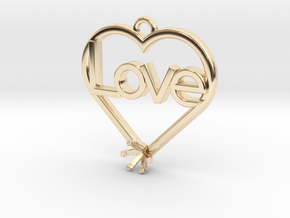 Heart Pendant "Love" (Mount 4.28mm) in 14K Yellow Gold