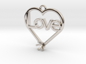 Heart Pendant "Love" (Mount 4.28mm) in Platinum
