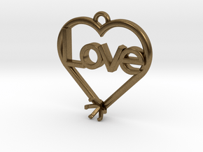 Heart Pendant "Love" (Mount 4.28mm) in Natural Bronze