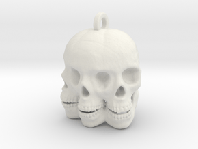 Maggop Skull Keychain/Pendant in White Natural Versatile Plastic