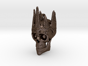 Czar of Devil Skull Keychain/Pendant  in Polished Bronze Steel