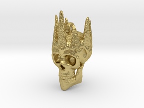 Czar of Devil Skull Keychain/Pendant  in Natural Brass