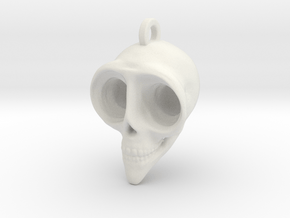 Alien Skull Keychain/Pendant in White Natural Versatile Plastic
