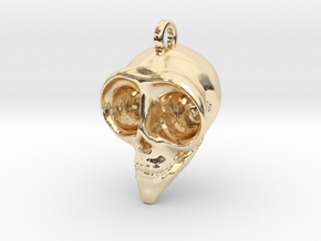 Alien Skull Keychain/Pendant in 14k Gold Plated Brass