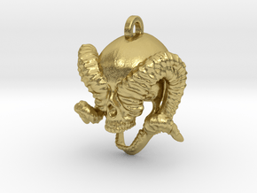 Remux Skull Keychain/Pendant in Natural Brass